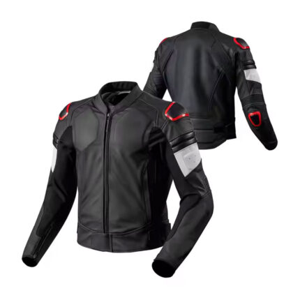 Men sports Motorbike Safety Leather Jacket