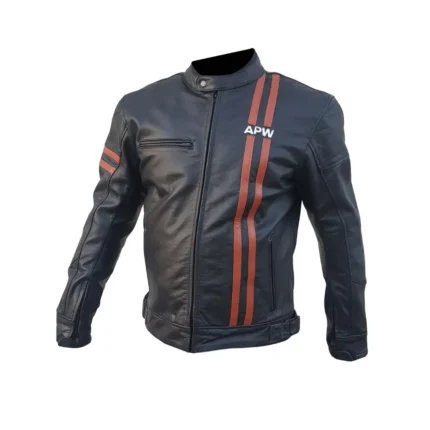 Giacca Giubbotto Moto Pelle Uomo Protettori CE Vintage Touring sport Nero AUKLET